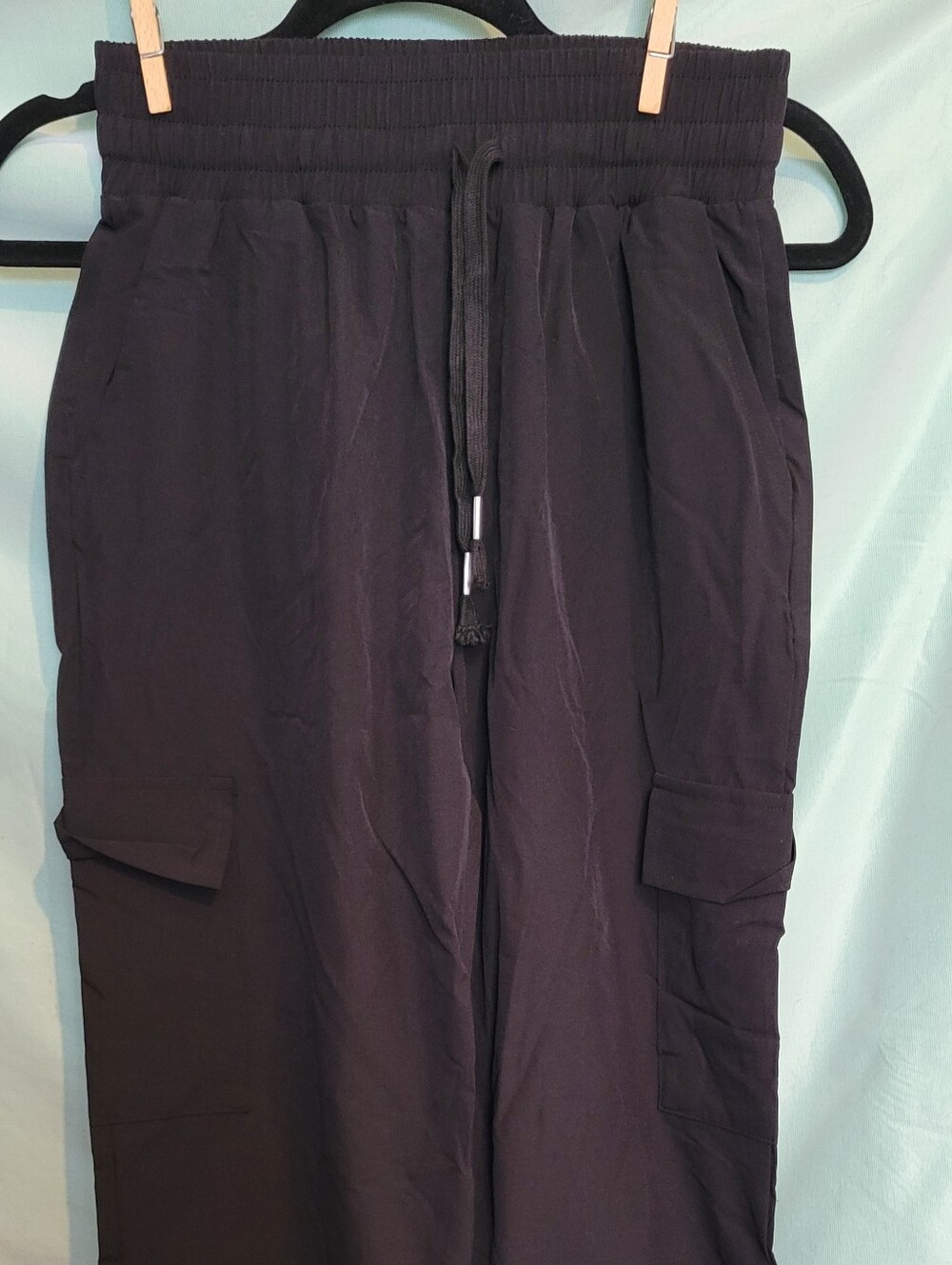 New Mix Black Cargo Joggers with Drawstring Waist
